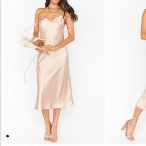 Show me your MuMu Verona Cowl Dress Champagne Luxe Satin